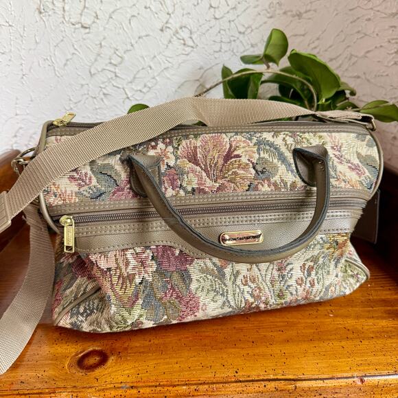 Jaguar Handbags - Vintage Floral Tapestry Jaguar Weekender Bag